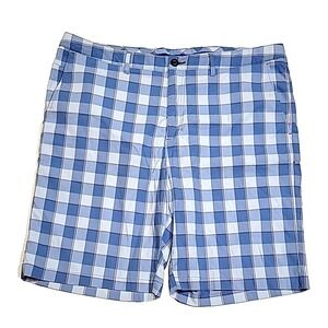 Tommy Bahama Island Zone Tartan Plaid Grip Waist Blue Golf Shorts Men's 38